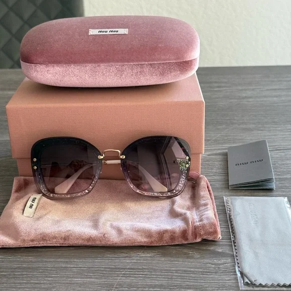 Miu Miu Purple Sunglasses with Gradient Lenses, unique frames Miu Miu MU 11ZS 14L20I Sunglasses - US main image 4